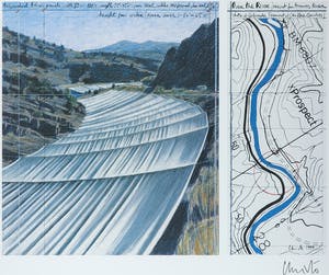 Christo - Handgesigneerd exemplaar Over the river - Ingelijst kopen? Bied vanaf 1!