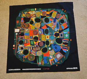 AcheterFriedensreich Hundertwasser - Le jardin des morts heureux Zeefdruk op viscose, Le jardin des morts heureux? Enchérissez de 50!