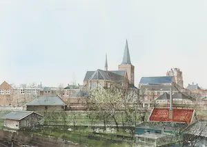 Ciano Siewert - Aquarel, Stadsgezicht - Ingelijst kopen? Bied vanaf 1!