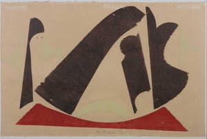 Carel Visser - Houtsnede, Zonder titel - Ingelijst kopen? Bied vanaf 60!