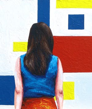 Gerard Boersma - Compositie (Vrouw kijkend naar schilderij van George Vantongerloo) kopen? Bied vanaf 75!