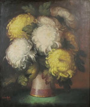 Willem de Kok - Olieverf op doek, Bloemstilleven - Ingelijst kopen? Bied vanaf 1!