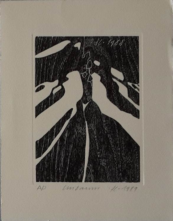 Franz Eggenschwiler - Unbaum, ets, 1988/89 verkocht voor € 30!