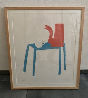 Klaas Gubbels - Rode kan, witte kop en blauwe tafel kopen? Bied vanaf 450!