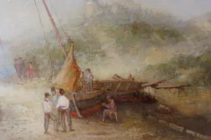 Gerrit Nijland - (ook wel Gerard) Zeegezicht - olieverf op doek kopen? Bied vanaf 150!