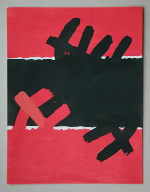 Giuseppe Capogrossi - Surface rouge et noire - Pochoir - 1957 kopen? Bied vanaf 60!