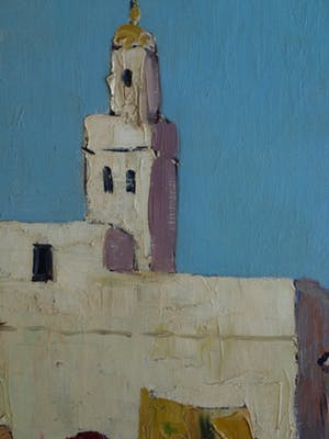 Niet of onleesbaar gesigneerd - Olieverf op doek , Oriëntaalse voorstelling – ingelijst & gesigneerd – ca 1950? kopen? Bied vanaf 1!