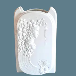 A.K. Kaiser Porzellan - Op Art Vase Bisquit Porzellan Design Wolfgang Gawantka signiert 70er Jahre kopen? Bied vanaf 90!