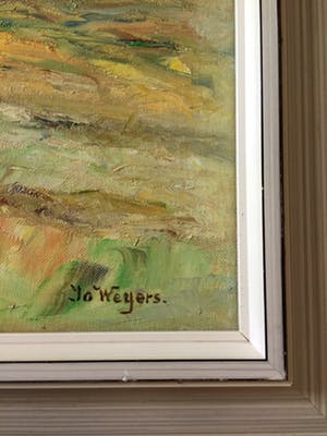 Jo Weijers - Bij Pont en Royans - Olieverf op doek, Ingelijst kopen? Bied vanaf 80!