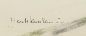 Henk Koolen - Krijt op papier, Zonder titel - Ingelijst kopen? Bied vanaf 1!
