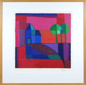 Ton Schulten - Zeefdruk, Veldkapel - Ingelijst verkocht voor € 150!