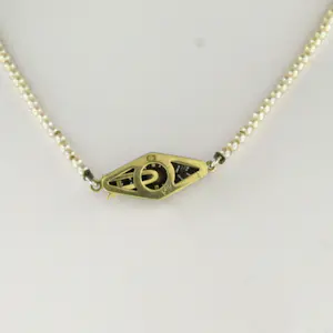 14k bicolour gouden slot aan een parel collier - kopen? Bied vanaf 150!