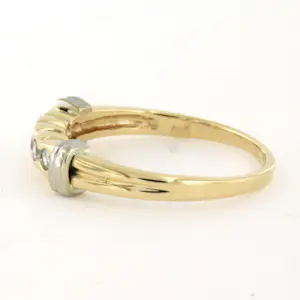 14k bicolour gouden ring met briljant geslepen diamant 0.18ct- rm 17.25 kopen? Bied vanaf 275!