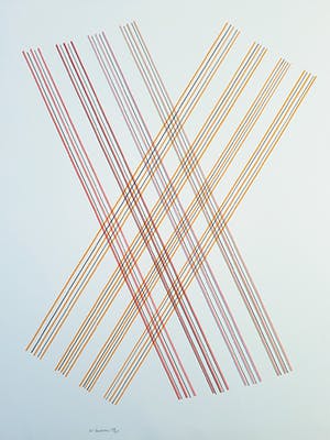 Willem Hussem - Kruis van dunne lijnen, zeefdruk kopen? Bied vanaf 175!