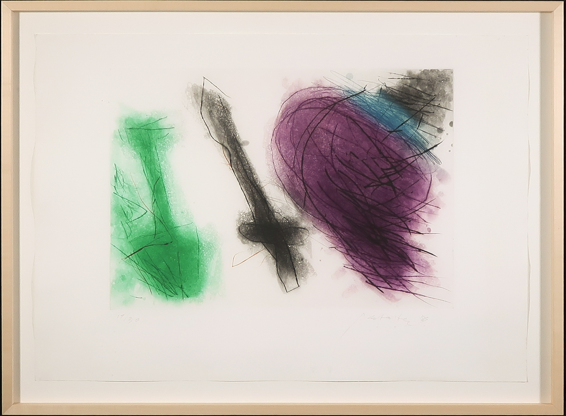 Ger Lataster - Ets en aquatint, Zonder titel - Ingelijst (Groot) verkocht voor € 125!