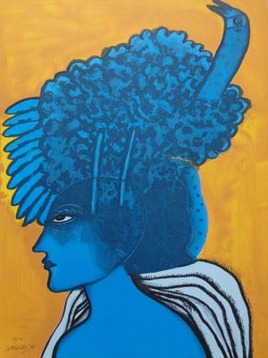 Corneille - BLAUWE VROUW / KLEURLITHO / 76x56cm / SIG / 1998 kopen? Bied vanaf 185!