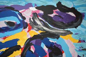 Karel Appel - 3 Faces like clouds. verkocht voor € 340!