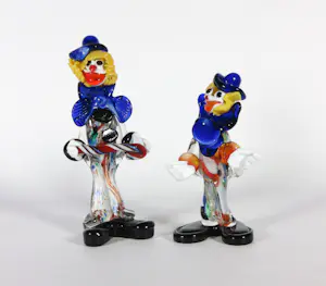 Niet of onleesbaar gesigneerd - Twee Murano-glas clowns kaufen? Bieten Sie von 1!