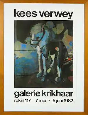 Kees Verwey - Expositieaffiche bij Galerie Krikhaar 'Droompaardje' verkauft für € 5!
