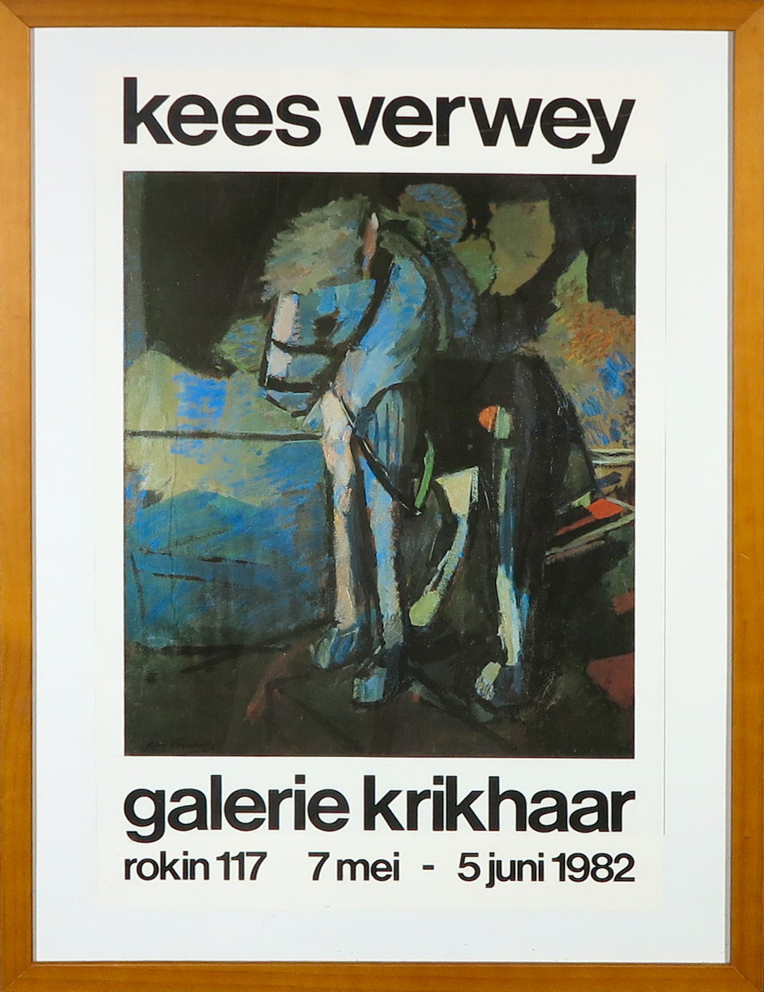 Kees Verwey - Expositieaffiche bij Galerie Krikhaar 'Droompaardje' verkocht voor € 1!
