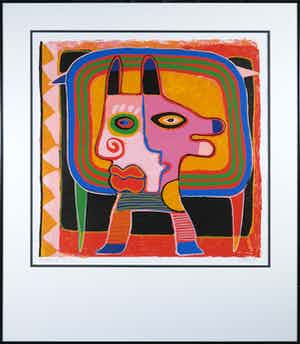 Clemens Briels - Zeefdruk, Podane III - Ingelijst verkocht voor € 100!