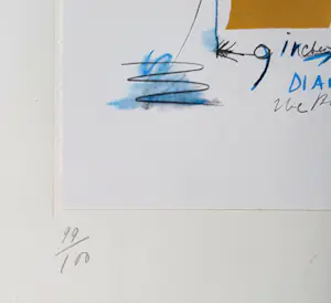 Claes Oldenburg - Litho: 'Notes in hand' Nieuw ingelijst in oude lijst. kopen? Bied vanaf 195!