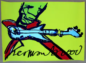 Herman Brood - Zeefdruk op linnen: Guitarman kopen? Bied vanaf 99!