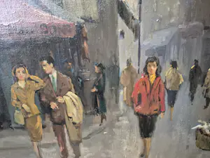 Jan Korthals - olie op doek - stadsaanzicht - gesigneerd l.o. kopen? Bied vanaf 1995!