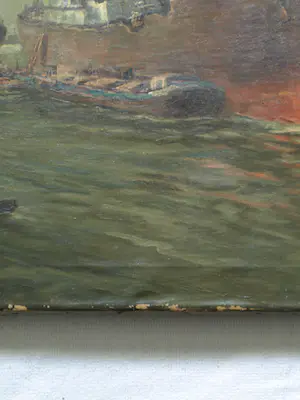 Adrianus Zuiderwijk - Olieverf op doek , Havengezicht, Rotterdam? – 60 x 80 cm kopen? Bied vanaf 50!
