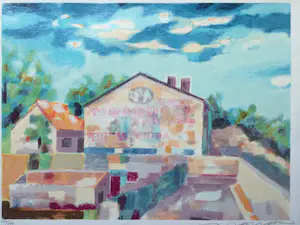 Willem Brauck - "St. Raphael" | kleuren zeefdruk - ingelijst kopen? Bied vanaf 40!