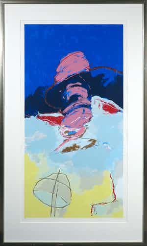 Henk van Vessem - Zeefdruk, De zee ontstegen - Ingelijst verkocht voor € 35!