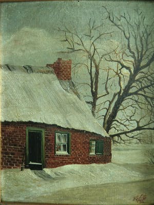 Niet of onleesbaar gesigneerd - Boerderij in de winter kopen? Bied vanaf 1!