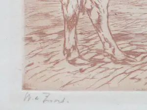 Willem de Zwart - Koemarkt - Ets in rood kopen? Bied vanaf 65!