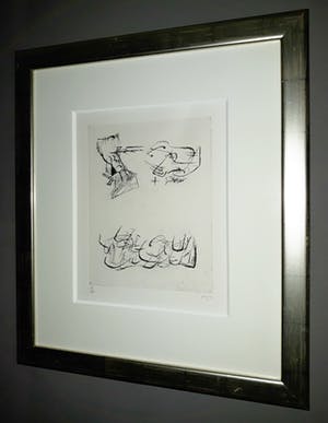 Henry Moore - Three Motives, ets (prachtig ingelijst) kopen? Bied vanaf 550!