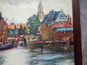 Niet of onleesbaar gesigneerd - Historisch oud stukje Delft. Schiedamsepoort. kopen? Bied vanaf 1!