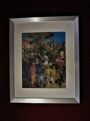 Rob Houdijk - Gesigneerde zeefdruk "Zomerse dag op de markt" beperkte oplage van 50 stuks kopen? Bied vanaf 10!