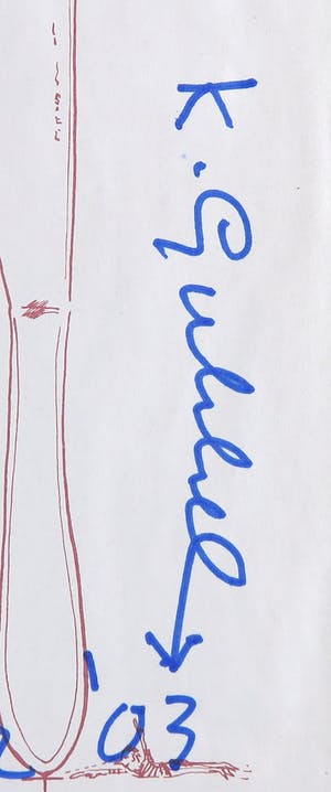 Klaas Gubbels - Stifttekening en gedicht van C.B. Vaandrager op placemat van Hotel New York kopen? Bied vanaf 100!