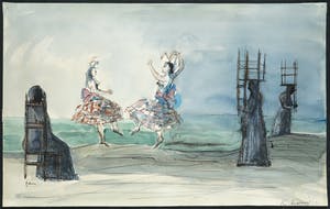 Kees Andrea - Gemengde techniek op papier, Compositie met figuren kopen? Bied vanaf 1!