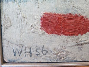 Willem Hussem - toegeschreven aan, olieverf op board, ingelijst, Abstracte compositie kopen? Bied vanaf 1250!