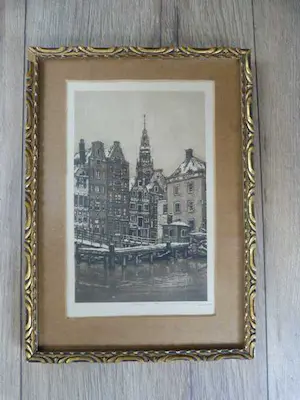 Cornelis Brandenburg - Twee etsen van de Etser van de Amsterdamse grachten. kopen? Bied vanaf 79!