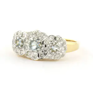 18k bicolour gouden ring met topaas en briljant geslepen diamant tot. 0.30ct kopen? Bied vanaf 650!