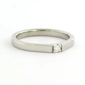 14k wit gouden ring met briljant geslepen diamant tot. 0.03ct – F/G - VS/SI kopen? Bied vanaf 200!