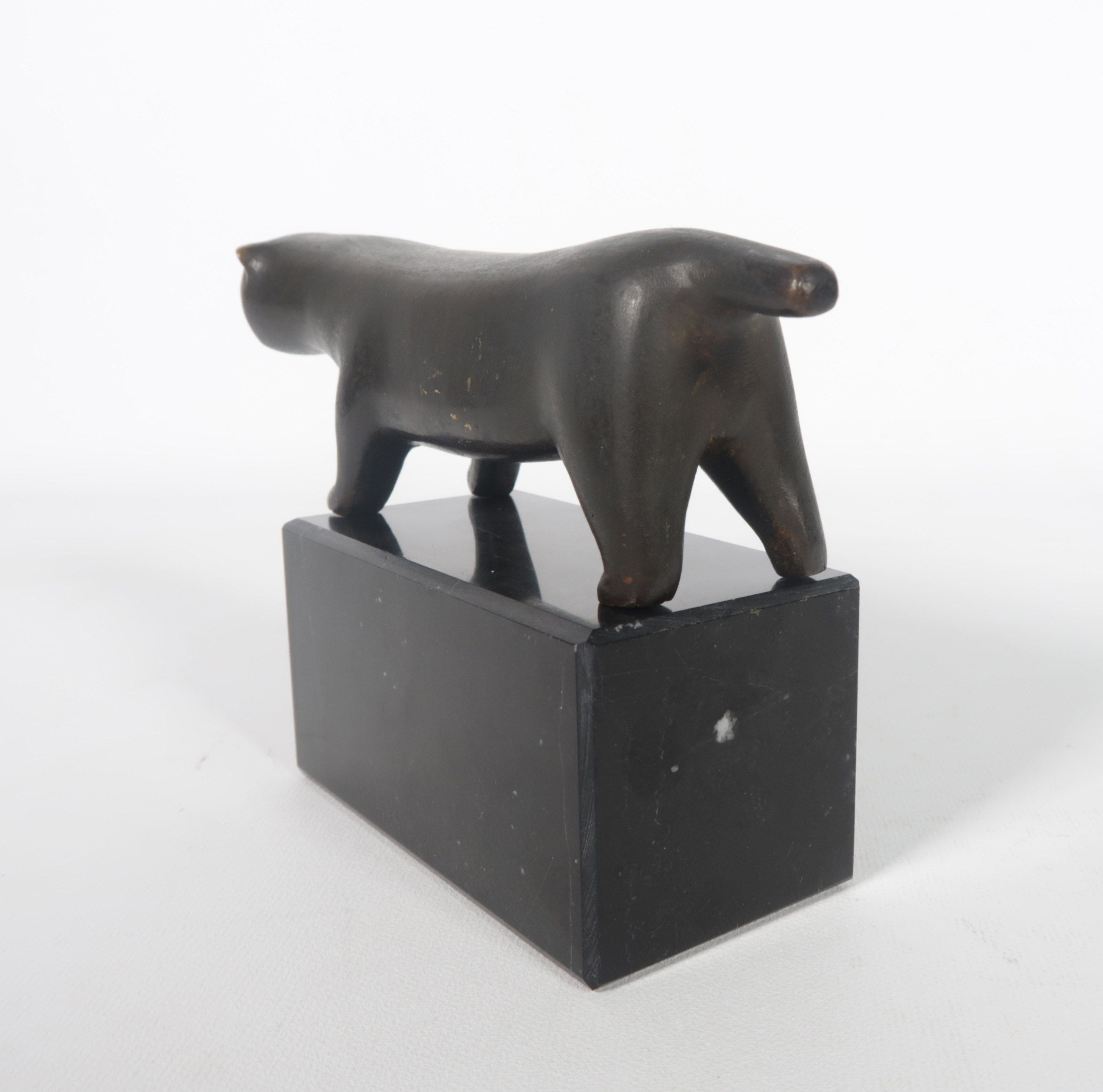 Adam Henein - Bronzen beeld, Kat incl. sokkel kopen? Bied vanaf 1500!