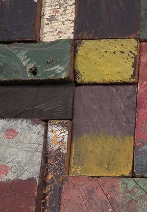 Christiaan Paul Damste - Collage van (beschilderd) hout, Wand - Ingelijst kopen? Bied vanaf 350!