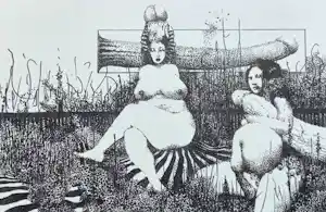 Wout Muller - De eigenaardigheden van tamme rassen III, litho verkocht voor € 50!