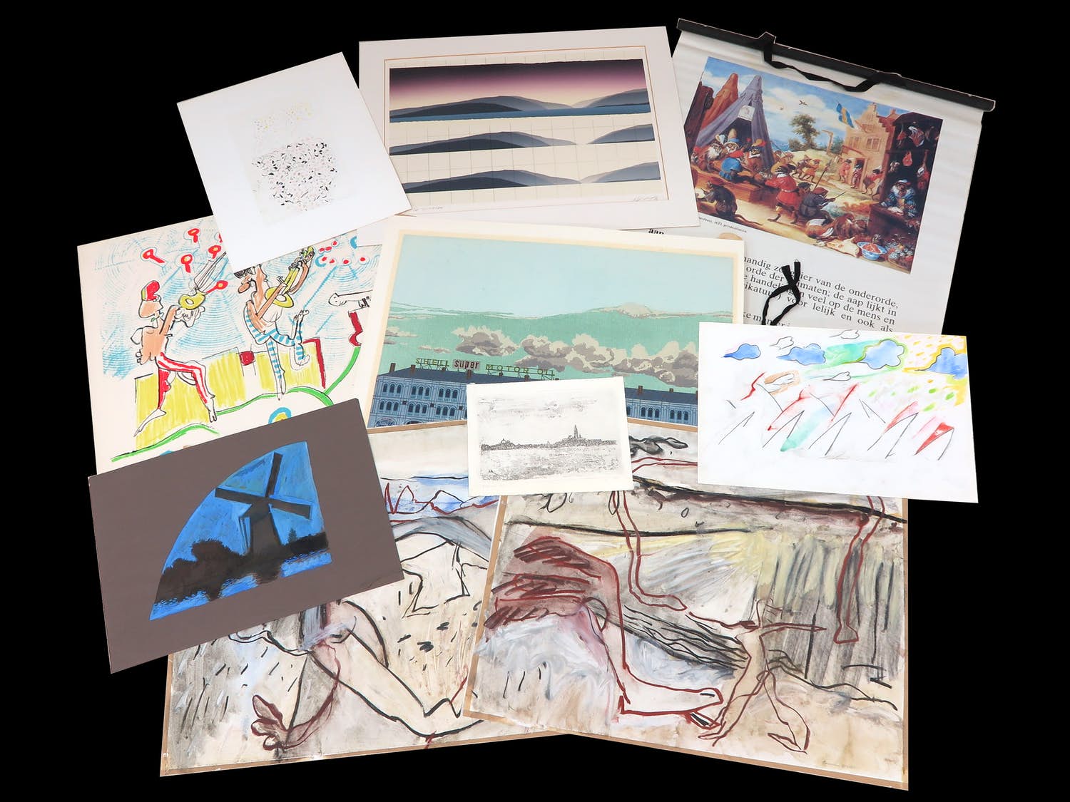 Hanny Reneman - en andere! - Lot van 10 werken op papier kopen? Bied vanaf 1!