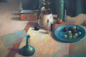 Evert Dijkstra - Stilleven met duizendschoon in vaas kopen? Bied vanaf 1200!