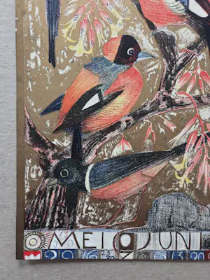 Leo Visser - Vogels en een muis. Kalenderblad. kopen? Bied vanaf 49!