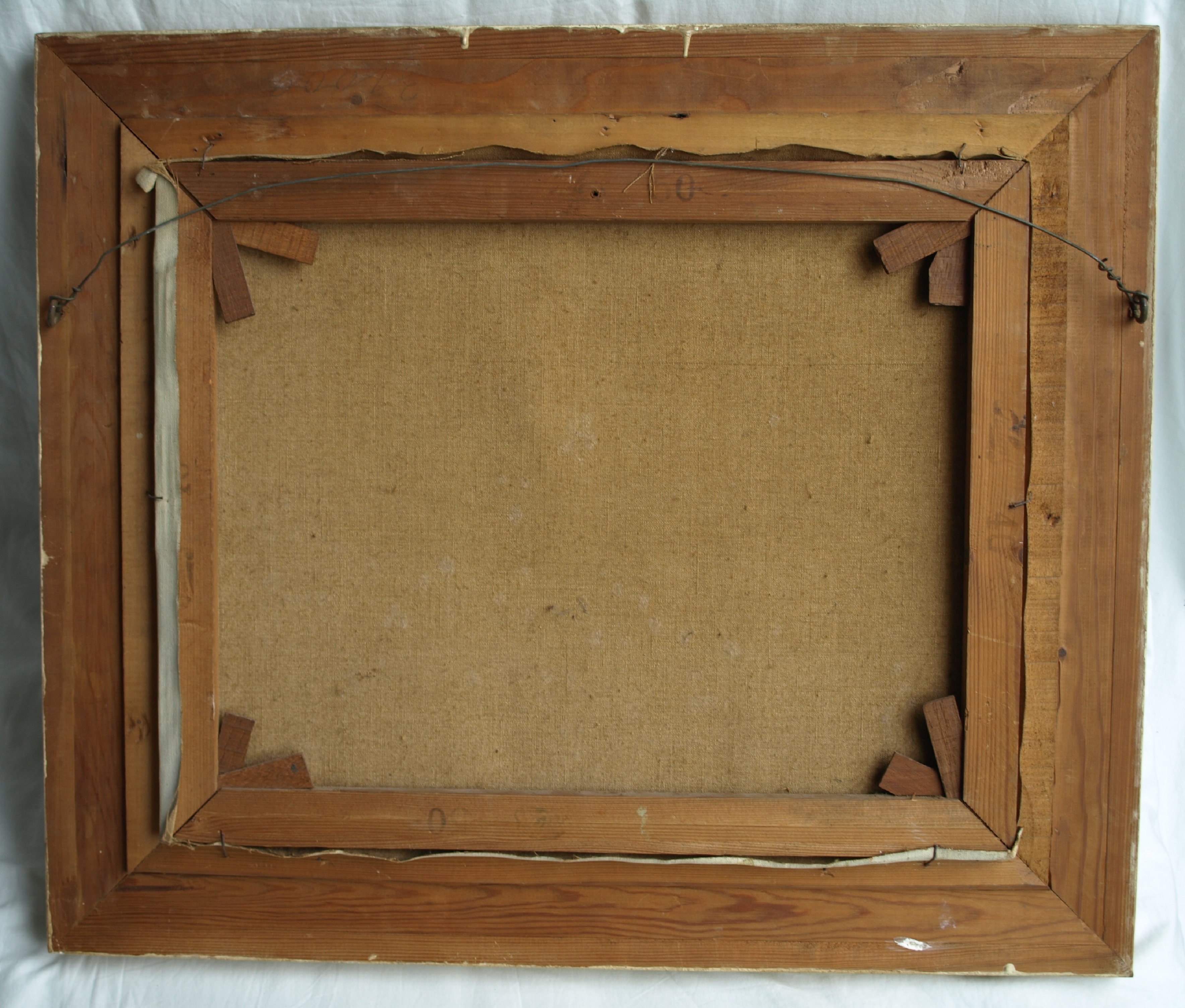 Niet of onleesbaar gesigneerd - Olieverf op doek , Boerderij – ingelijst  kopen? Bied vanaf 1!