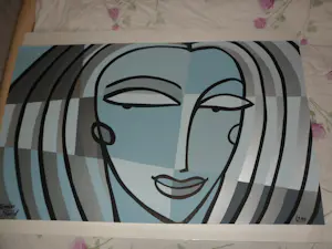 Jacqueline Schäfer - Kleurenzeefdruk HET GELUK IN ZILVER---zeer groot!! kopen? Bied vanaf 70!